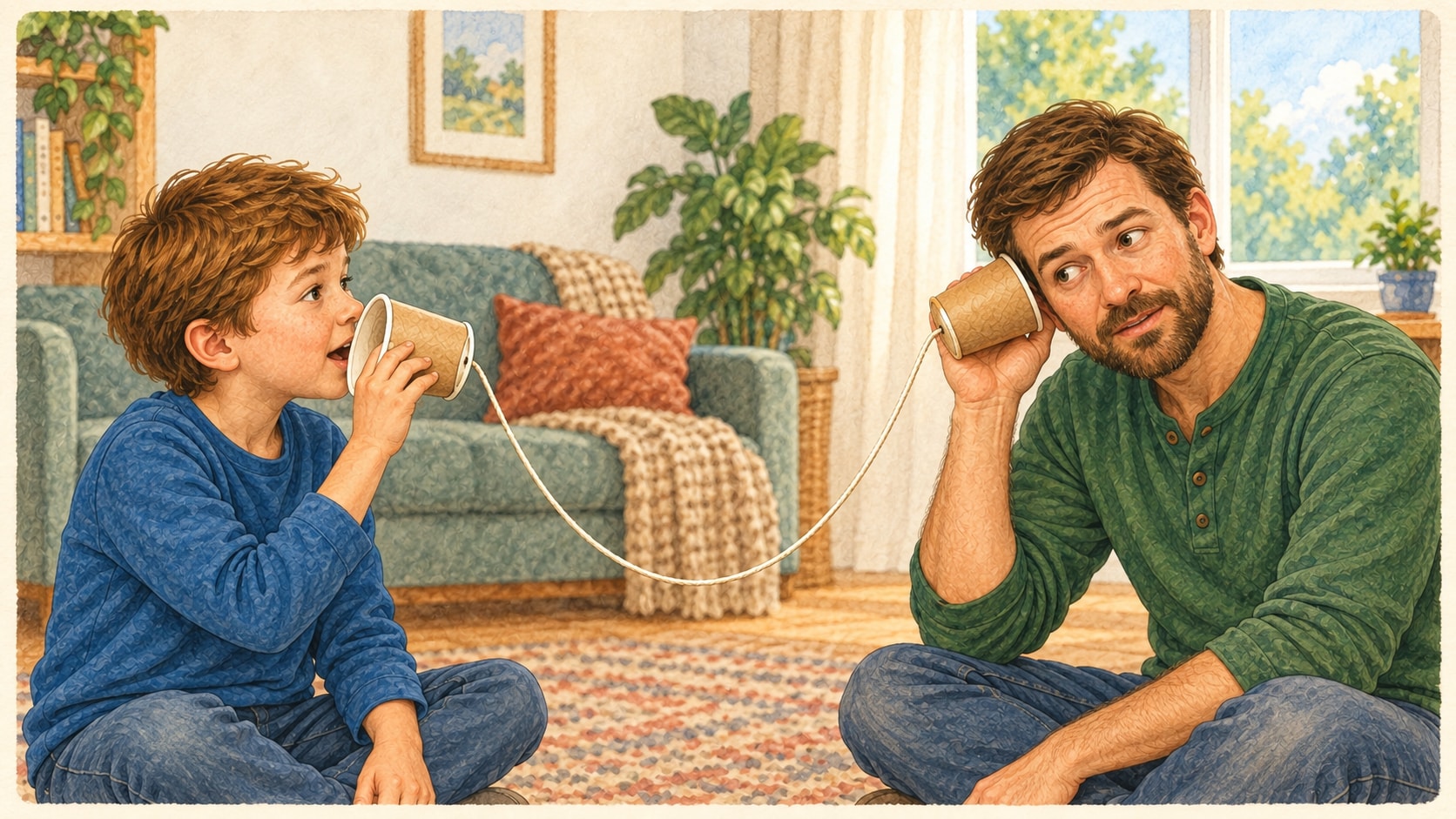 Телефон из двух стаканов — иллюстрация 3